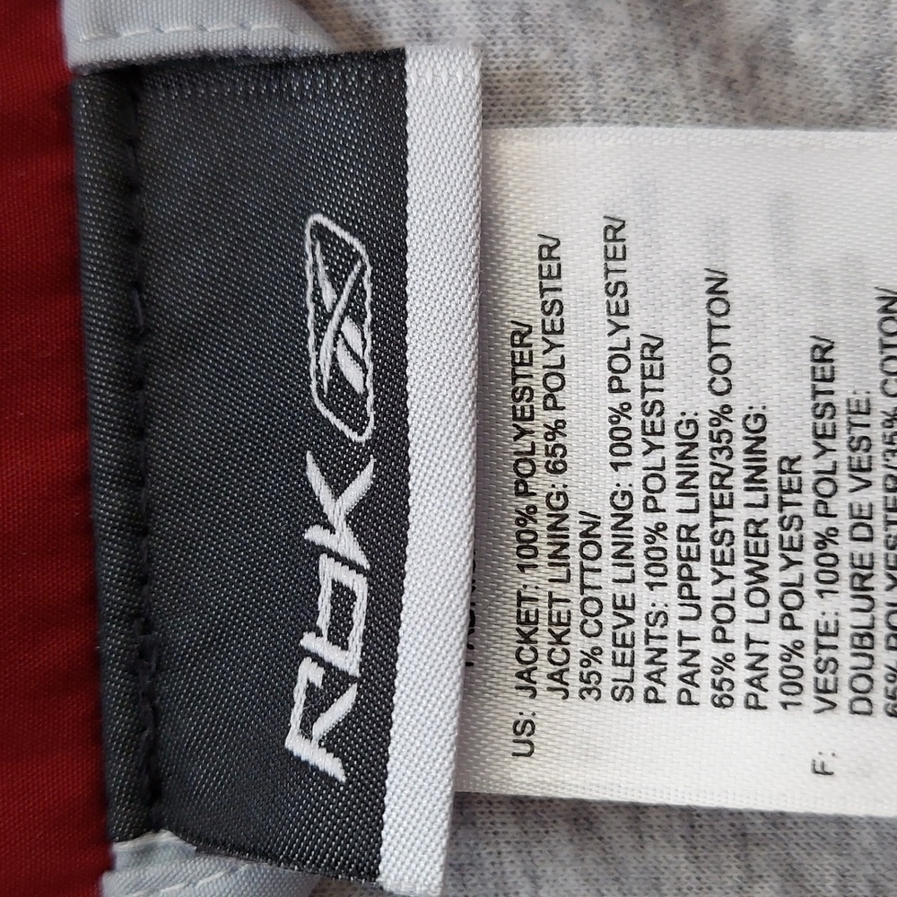 Reebok Men's 2 Pc Burgundy, Black Jacket and Jogger Pants, Size XL, Like New - Picture 6 of 16